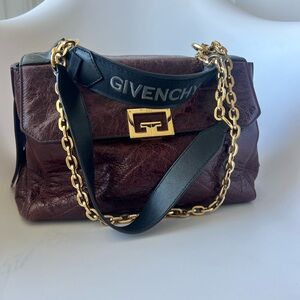 Givenchy Black and Brown Shoulder Bag with Gold Chain
